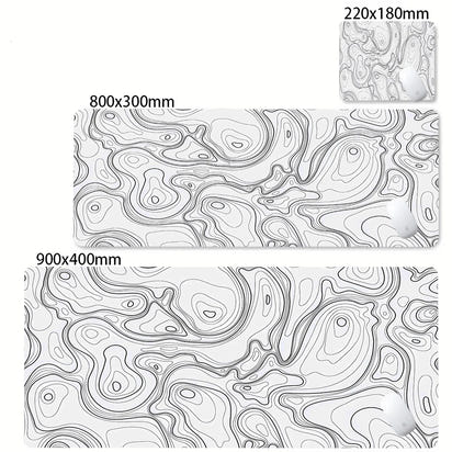 Desk Mat Black And White Strata Liquid Mousepad