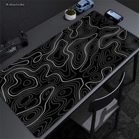 Desk Mat Black And White Strata Liquid Mousepad