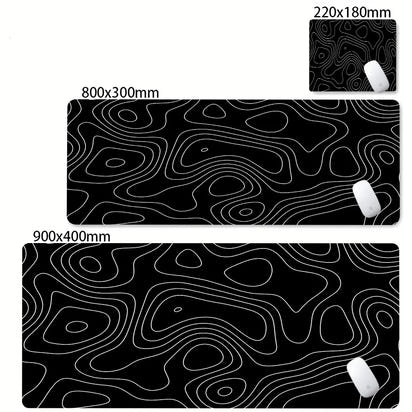 Desk Mat Black And White Strata Liquid Mousepad
