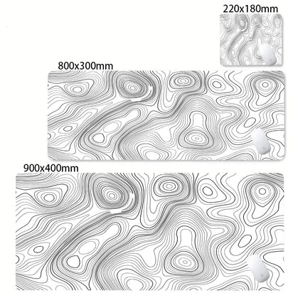 Desk Mat Black And White Strata Liquid Mousepad