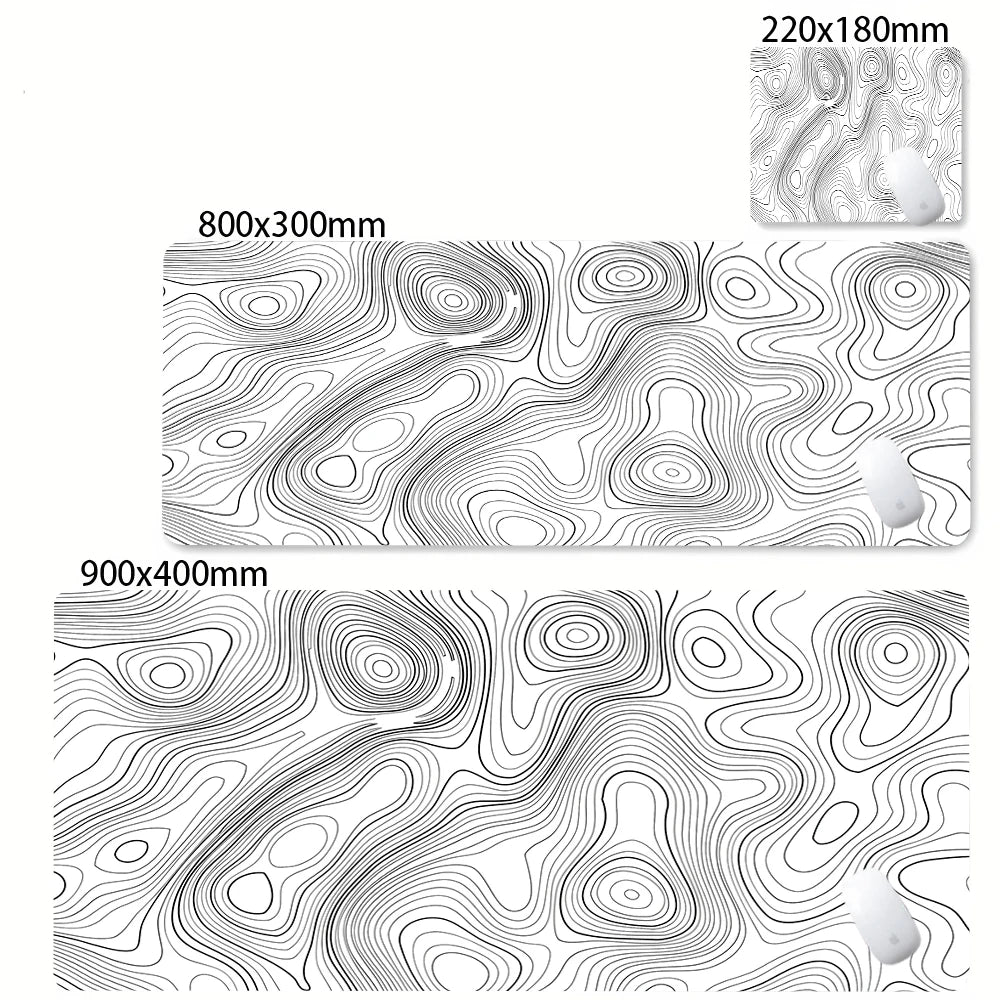 Desk Mat Black And White Strata Liquid Mousepad