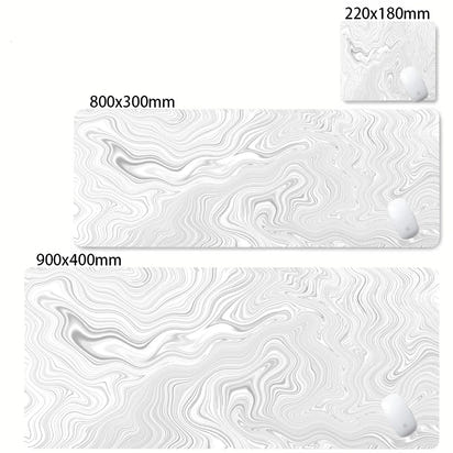 Desk Mat Black And White Strata Liquid Mousepad