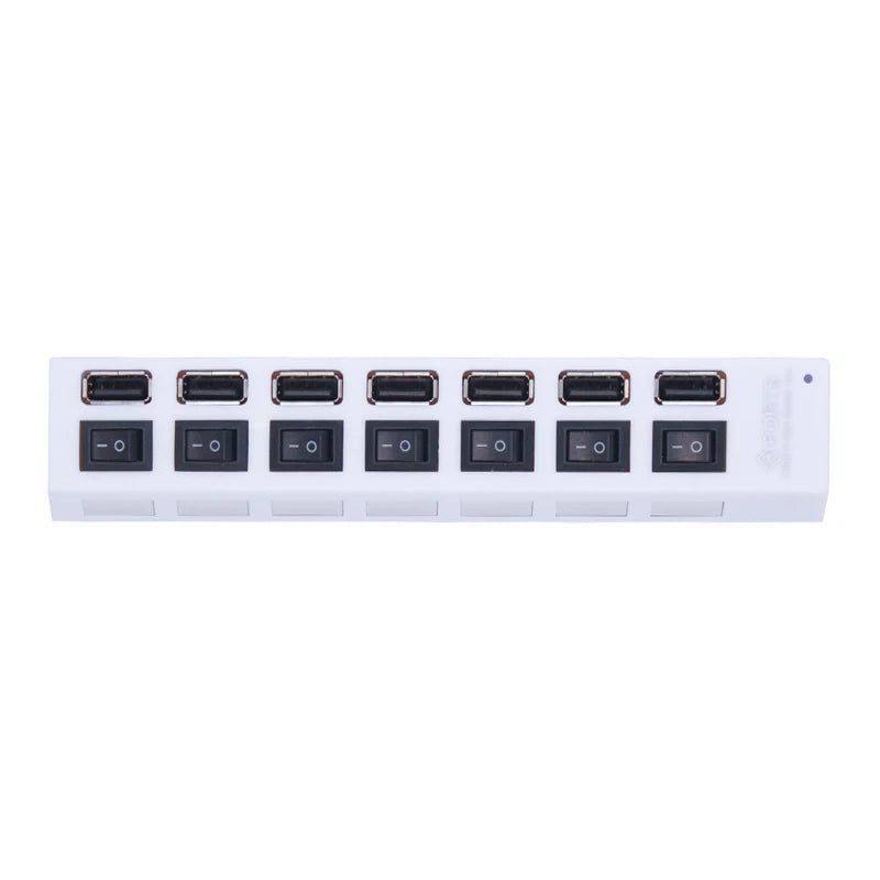 USB 2.0 Hub  Multi USB Splitter Hub Use Power Adapter 4/7 Port Multiple Expander with Switch for PC