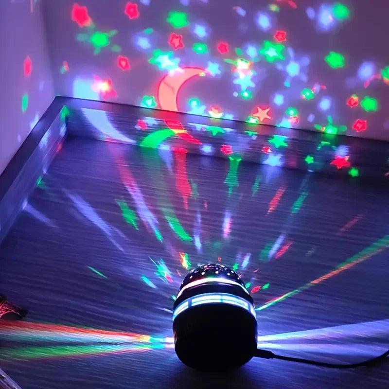 LED Starry Sky Night Lights USB Rotating Projector Lamp Magic Ball Moon Star Christmas Lights