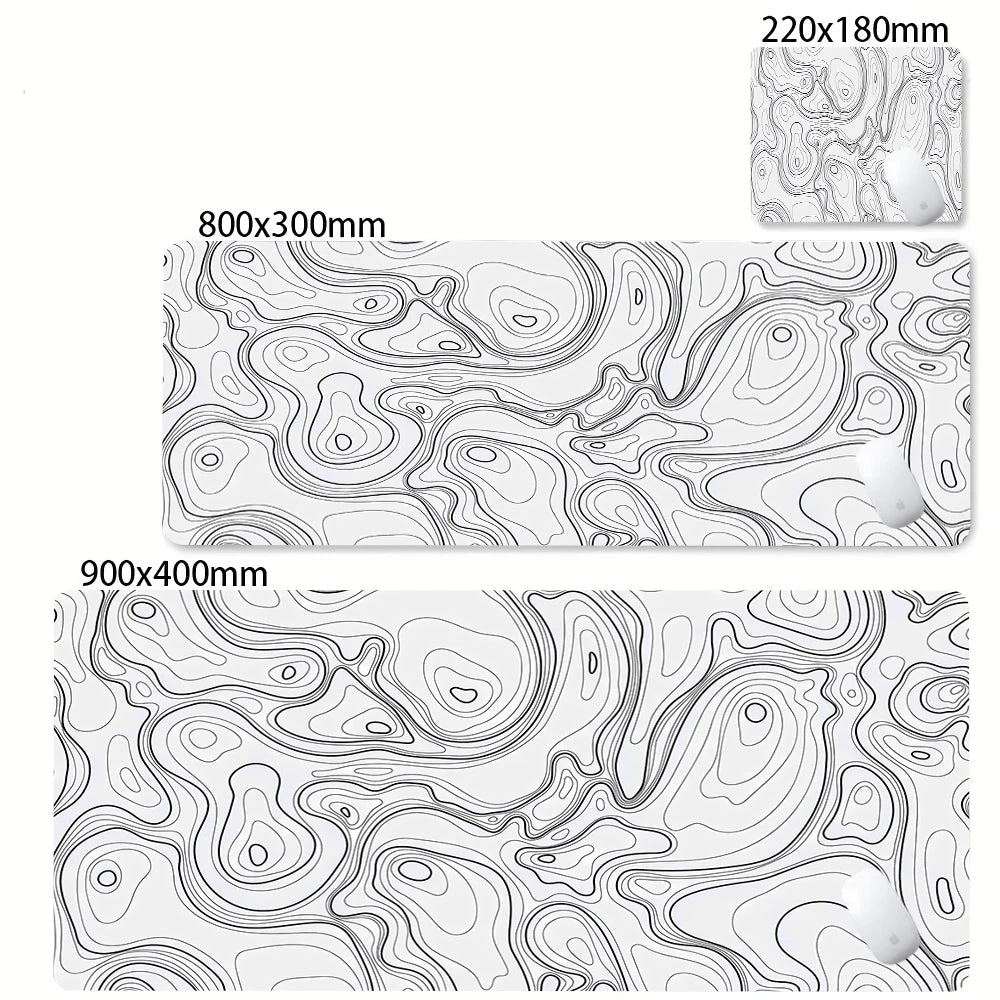 Desk Mat Black And White Strata Liquid Mousepad