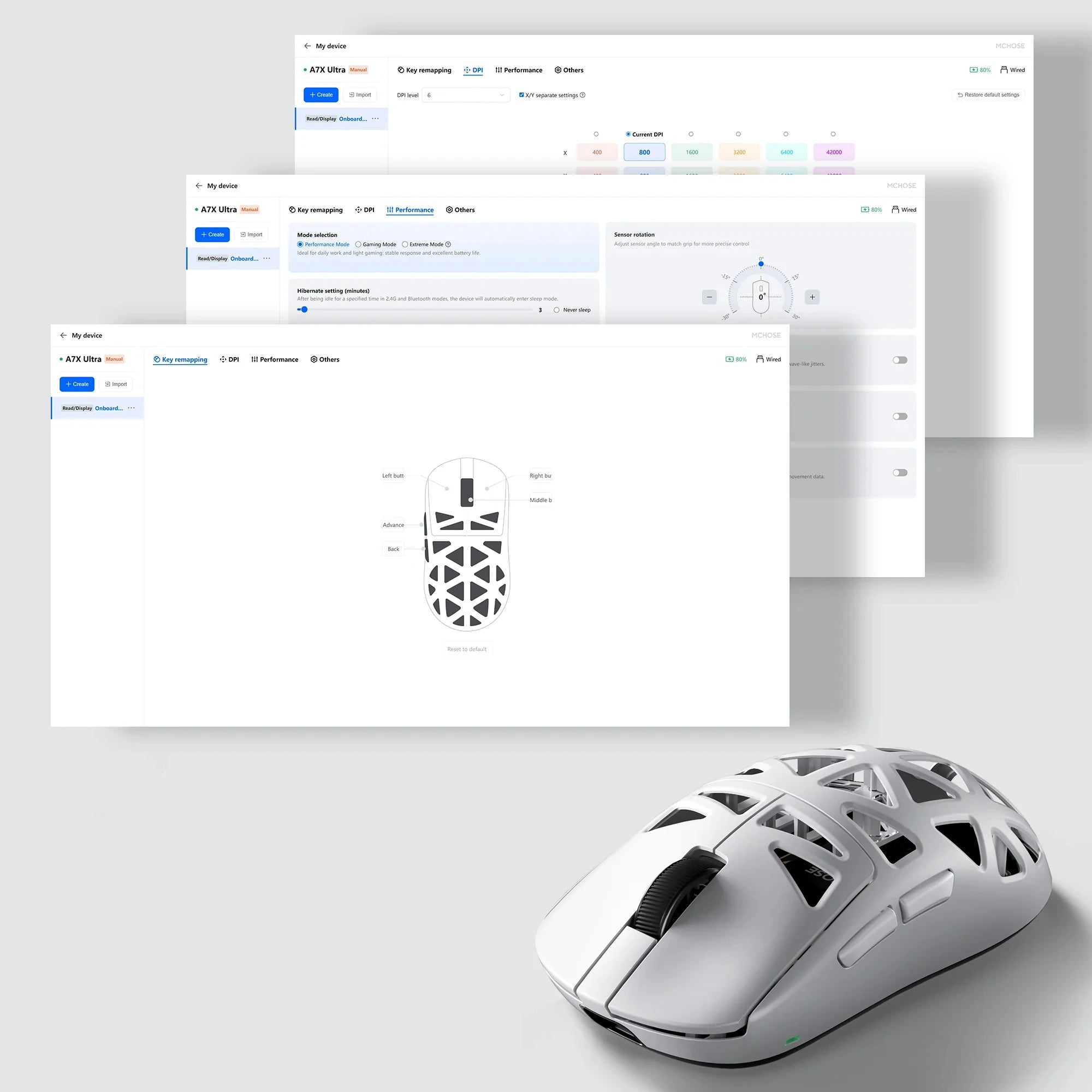 A7X Ultra Magnesium Alloy Wireless Gaming Mouse Sensor Omron Optical 8000Hz Ultra-High Polling Rate Macros