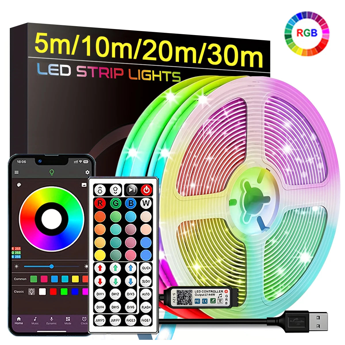RGB Led Strip Lights 5m 10m 20m 30m Led Room