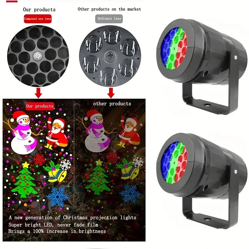 Snowflake Christmas Laser Projector Light,16 patterns Waterproof