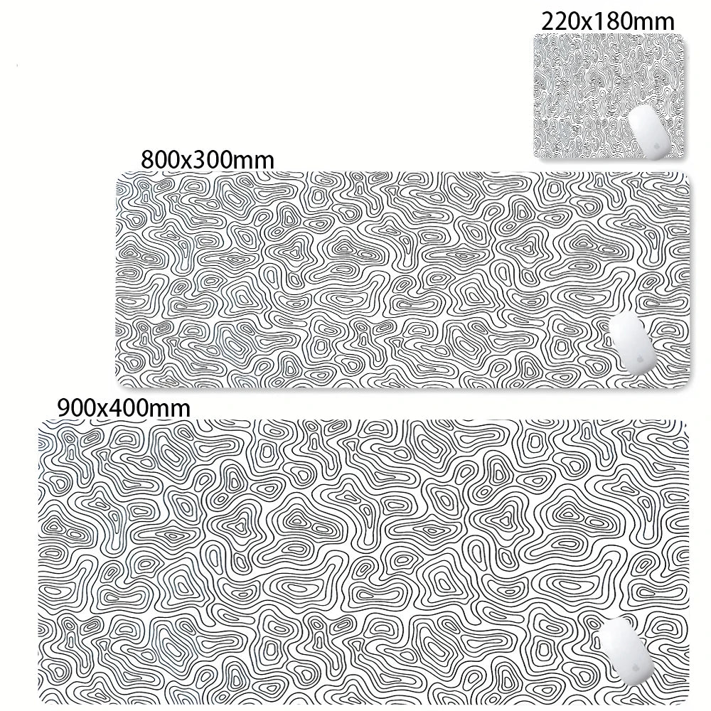 Desk Mat Black And White Strata Liquid Mousepad