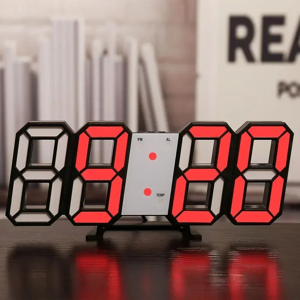 3D LED Digital Clock Wall