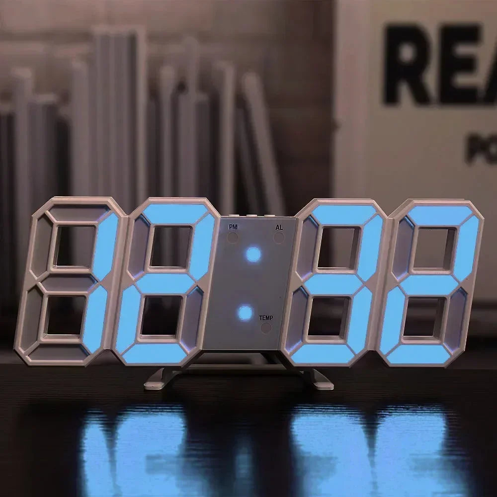 3D LED Digital Clock Wall