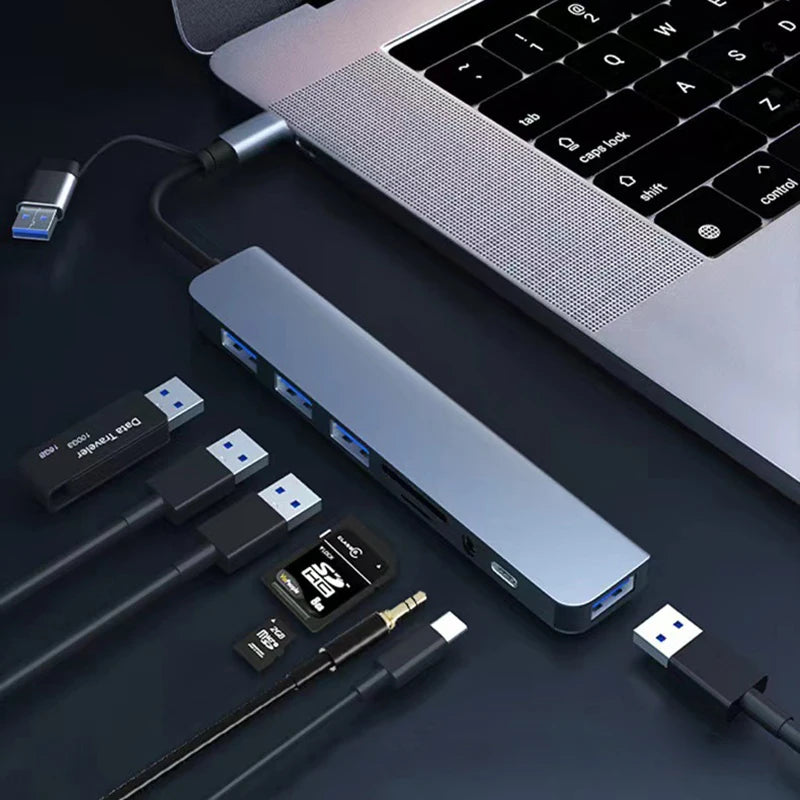 8 in 2 USB +Type C HUB D