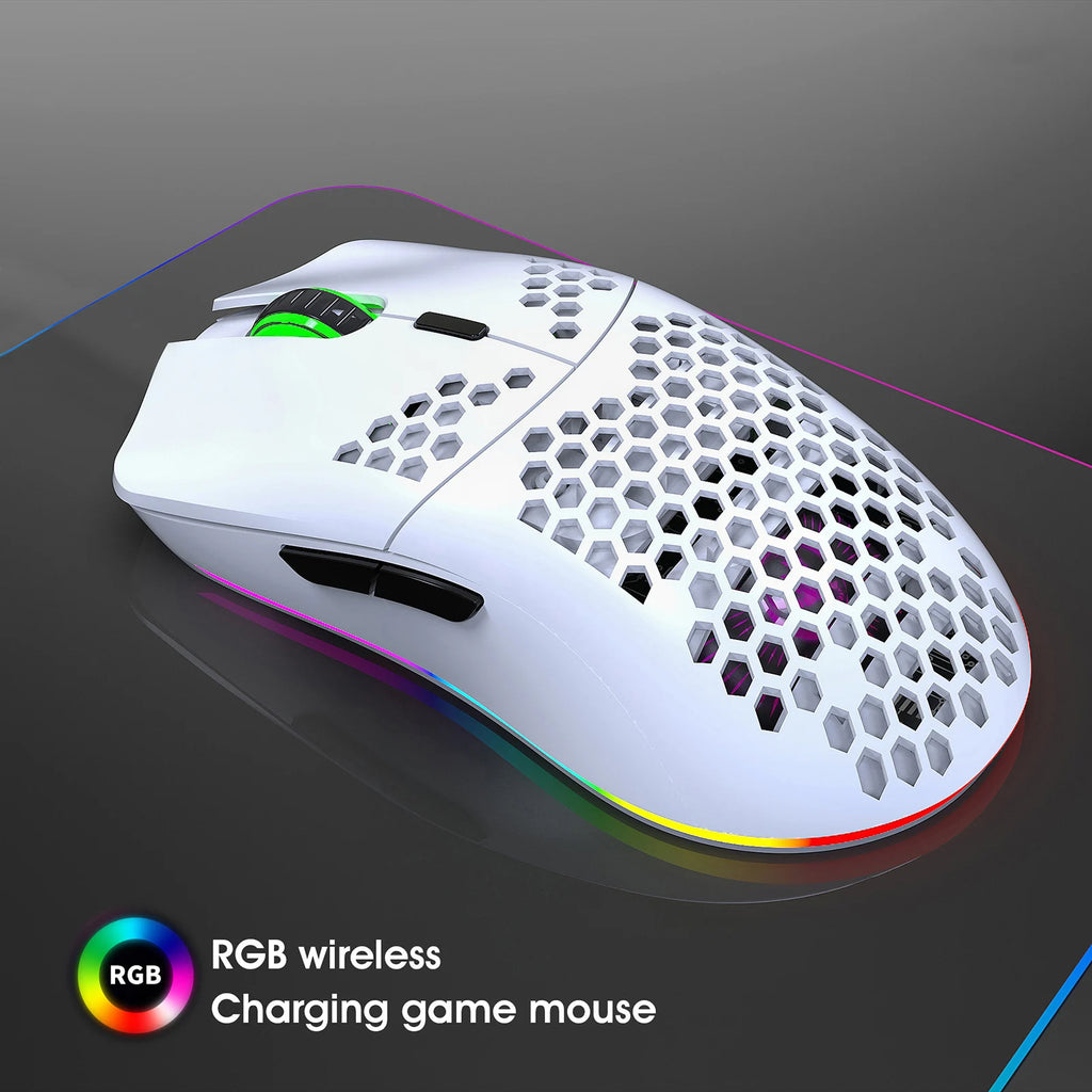 RGB 2.4G Wireless Gaming Mouse RGB Lighting Mouse with Adjustable DPI Ergonomic Design