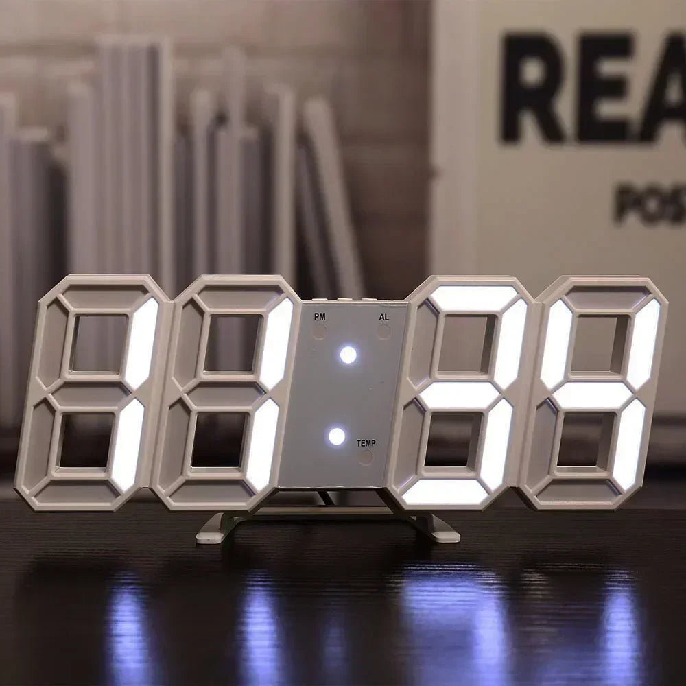 3D LED Digital Clock Wall