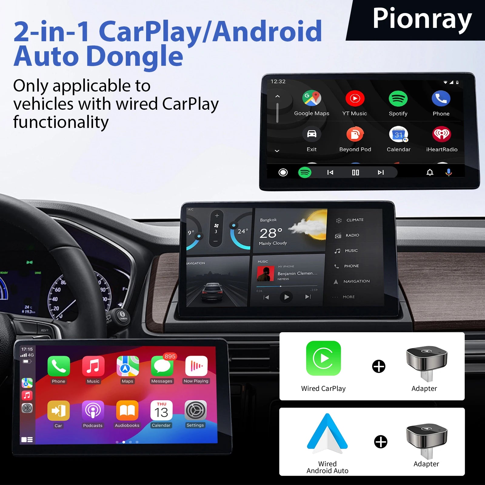 2 in 1 Wireless CarPlay