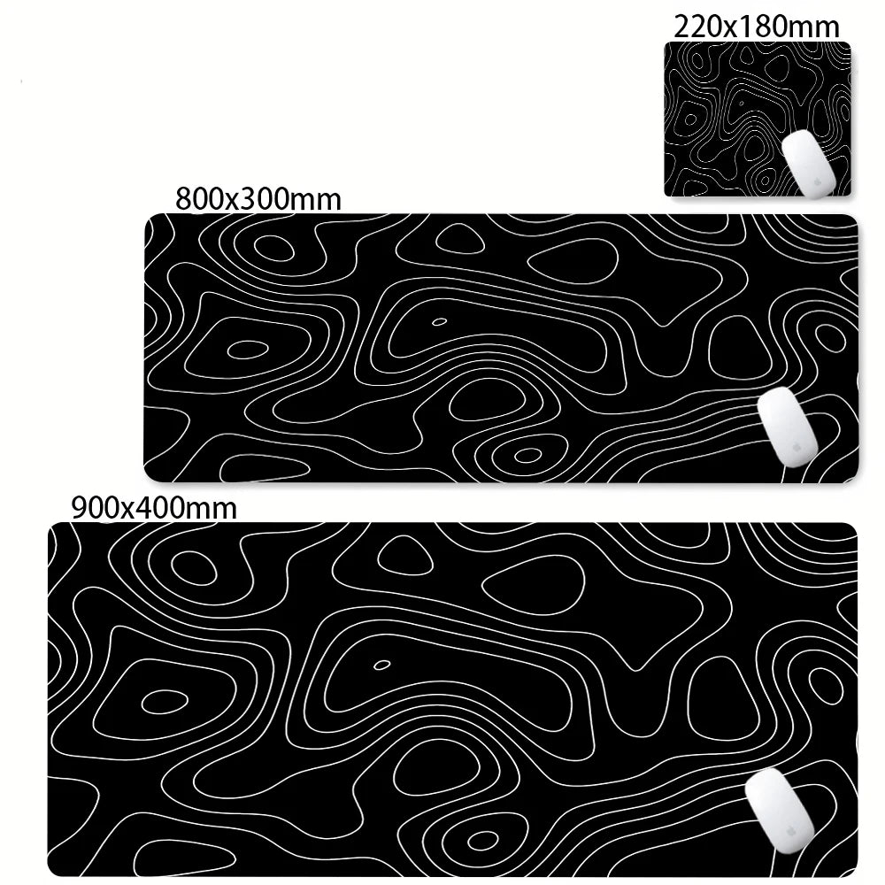 Desk Mat Black And White Strata Liquid Mousepad