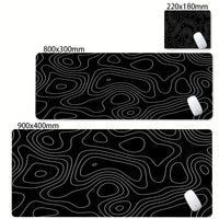Desk Mat Black And White Strata Liquid Mousepad