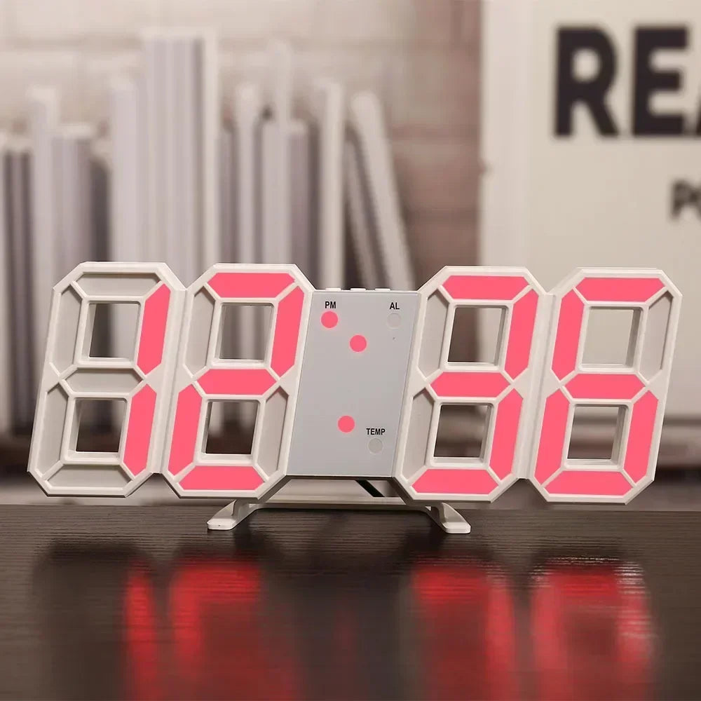 3D LED Digital Clock Wall