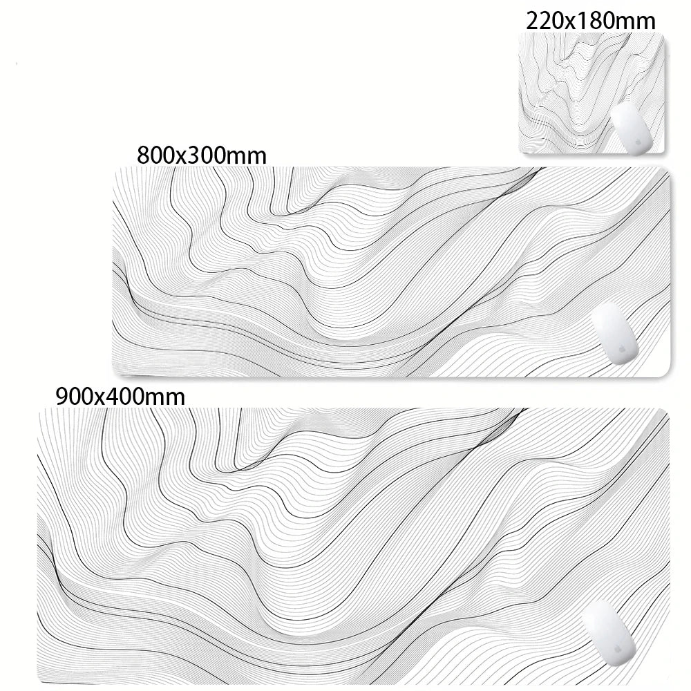 Desk Mat Black And White Strata Liquid Mousepad