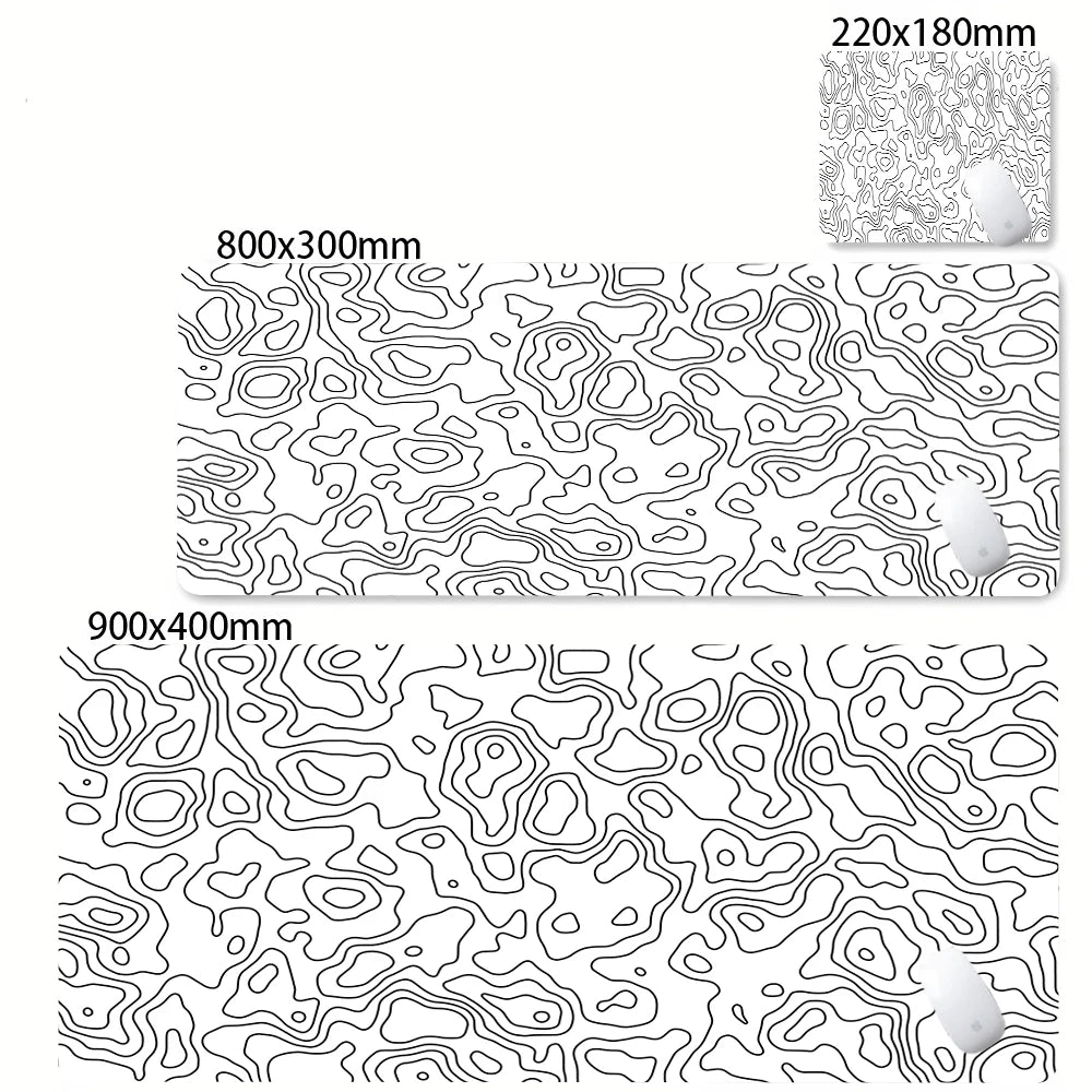 Desk Mat Black And White Strata Liquid Mousepad