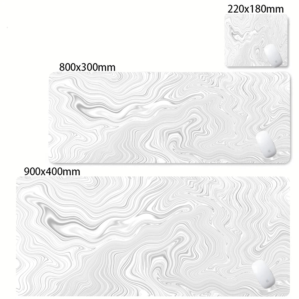 Desk Mat Black And White Strata Liquid Mousepad