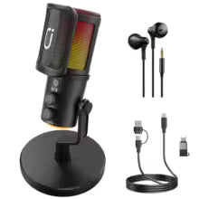 Dynamic Microphone for Podcast Recording, PC Computer Gaming Streaming , Mute Button.